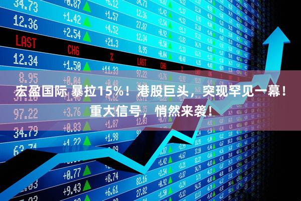 宏盈国际 暴拉15%！港股巨头，突现罕见一幕！重大信号，悄然来袭！
